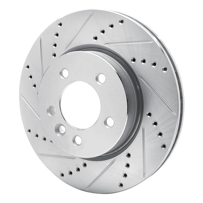 R1 Concepts R1 05-07 Land Rover LR3 Front Left Drilled & Slotted Silver Brake Rotor
