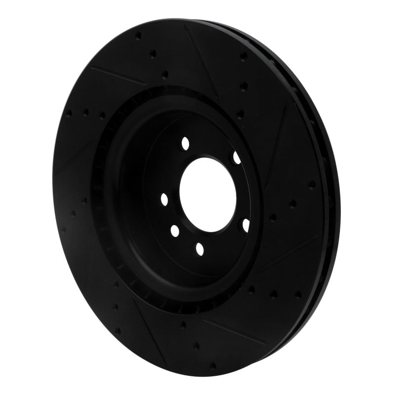 R1 Concepts R1 06-17 Land Rover Discovery (Latin America) Front Left Drilled & Slotted Black Brake Rotor
