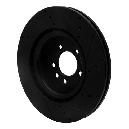 R1 Concepts R1 06-17 Land Rover Discovery (Latin America) Front Left Drilled & Slotted Black Brake Rotor