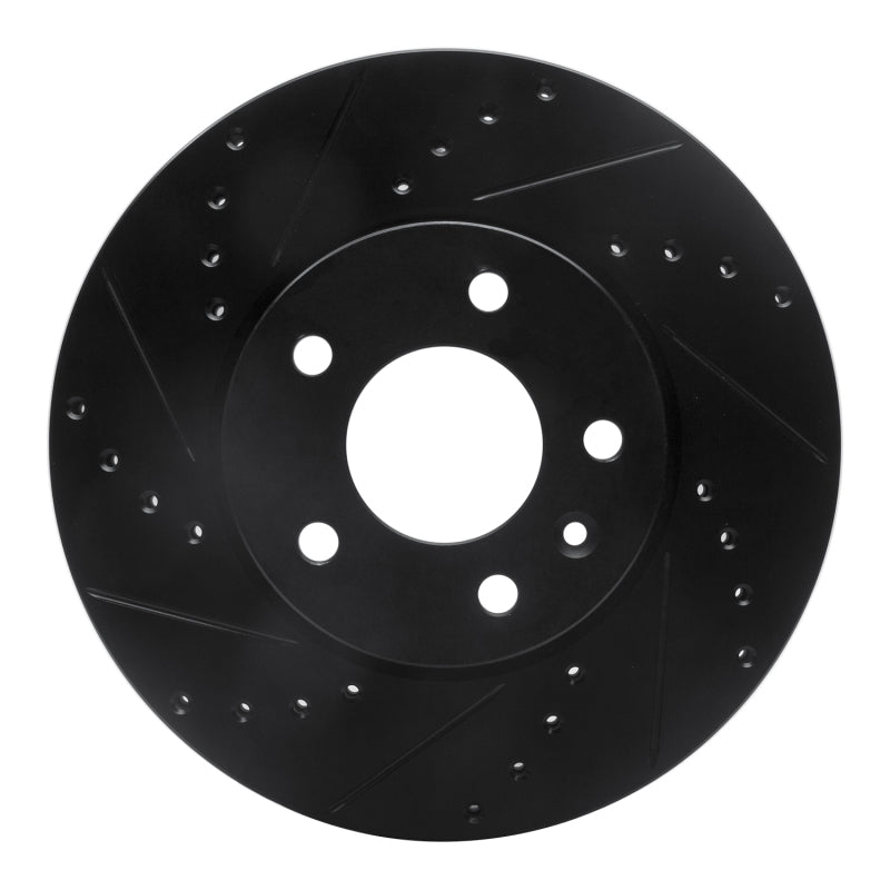 R1 Concepts R1 13-25 Cadillac ATS Front Left Drilled & Slotted Black Brake Rotor