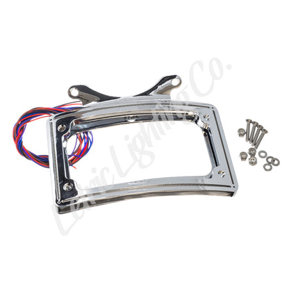 Letric Lighting 12-16 Dyna Switchback Perfect Plate Light Chrome Curved License Plate Frame
