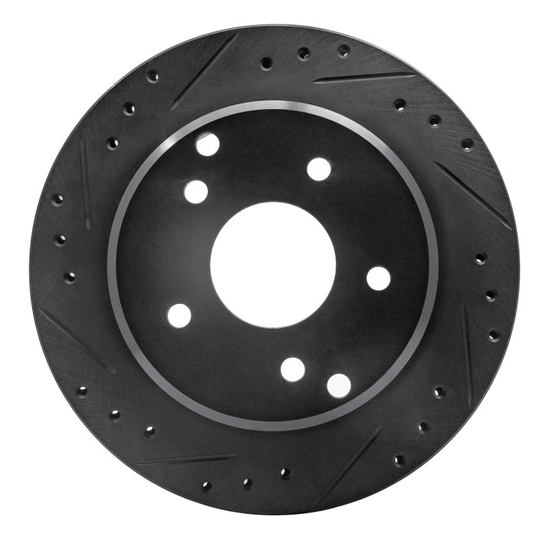 R1 Concepts R1 84-87 Chevrolet Corvette Rear Left Drilled & Slotted Black Brake Rotor