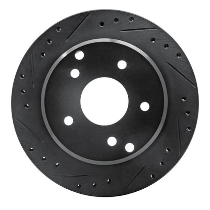 R1 Concepts R1 84-87 Chevrolet Corvette Rear Left Drilled & Slotted Black Brake Rotor