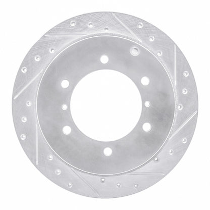 R1 Concepts R1 90-04 Mitsubishi Montero Rear Right Drilled & Slotted Silver Brake Rotor