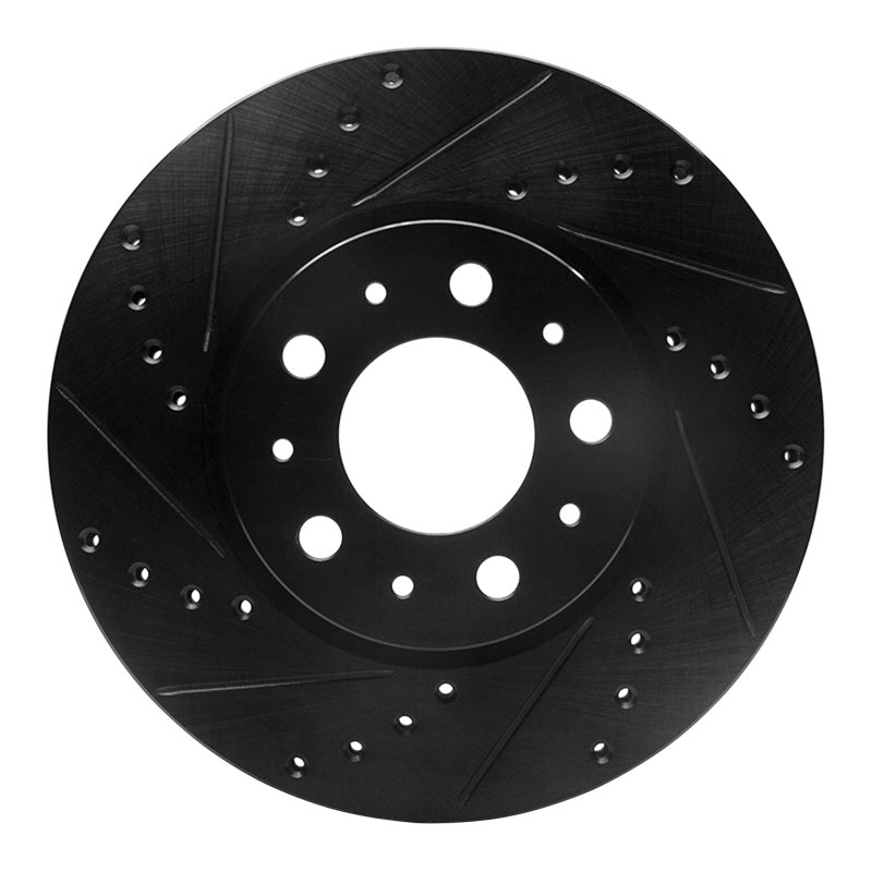 R1 Concepts R1 95-04 Volvo C70 Front Left Drilled & Slotted Black Brake Rotor