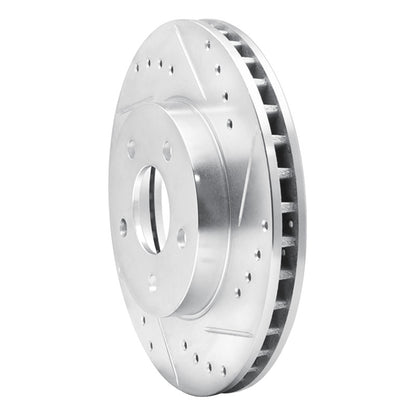 R1 Concepts R1 89-90 Ford Thunderbird Front Right Drilled & Slotted Silver Brake Rotor