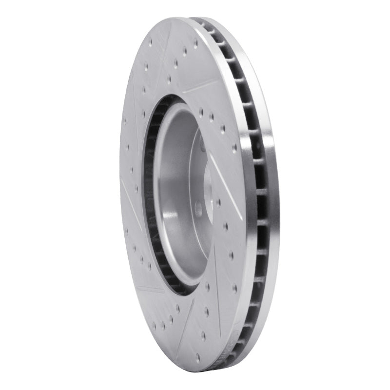 R1 Concepts R1 07-18 Land Rover Range Rover Evoque Front Right Drilled & Slotted Silver Brake Rotor