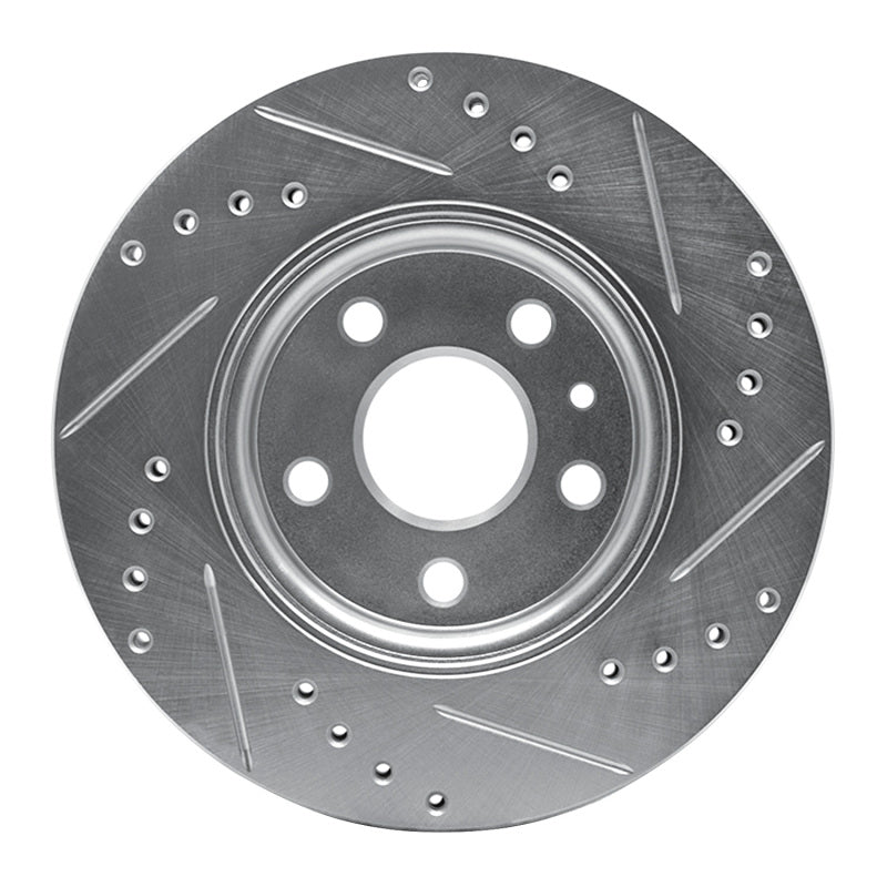 R1 Concepts R1 11-23 Chevrolet Bolt EV Front Left Drilled & Slotted Silver Brake Rotor