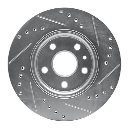 R1 Concepts R1 11-23 Chevrolet Bolt EV Front Left Drilled & Slotted Silver Brake Rotor