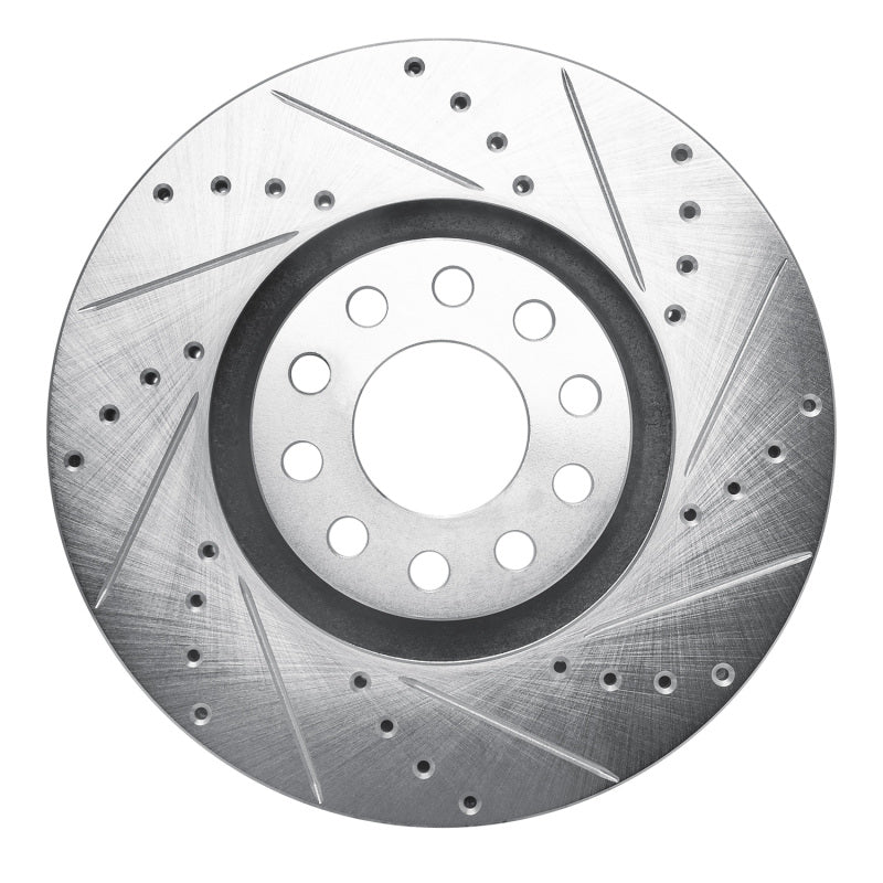 R1 Concepts R1 02-05 Volkswagen Passat (USA/Canada) Front Right Drilled & Slotted Silver Brake Rotor