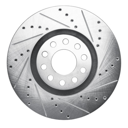 R1 Concepts R1 02-05 Volkswagen Passat (USA/Canada) Front Right Drilled & Slotted Silver Brake Rotor