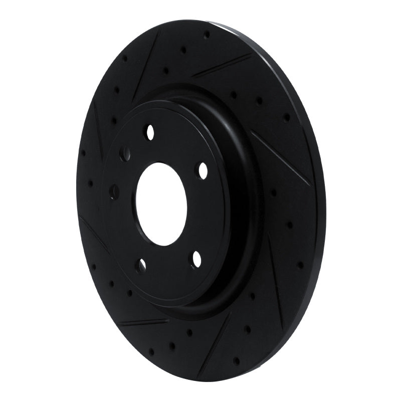 R1 Concepts R1 17-25 Chrysler Grand Caravan Rear Left Drilled & Slotted Black Brake Rotor