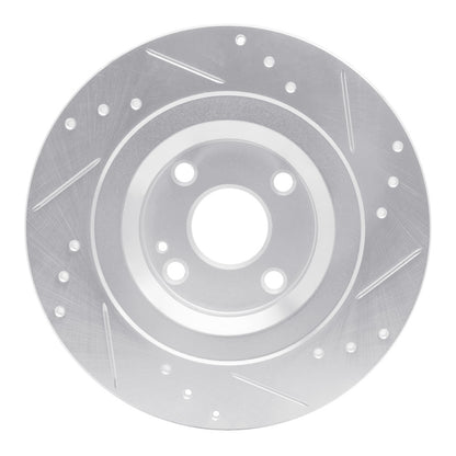 R1 Concepts R1 2016-2025 Fiat 124 Spider Rear Left Drilled & Slotted Silver Brake Rotor