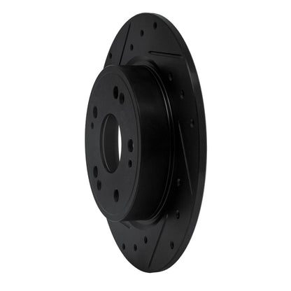 R1 Concepts R1 16-16 Honda CR-Z Rear Left Drilled & Slotted Black Brake Rotor