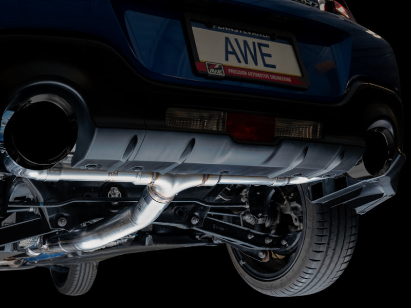 AWE Tuning Subaru BRZ / Toyota GR86 / Toyota 86 Track Edition Cat-Back Exhaust- Diamond Black Tips