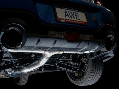 AWE Tuning Subaru BRZ / Toyota GR86 / Toyota 86 Track Edition Cat-Back Exhaust- Diamond Black Tips