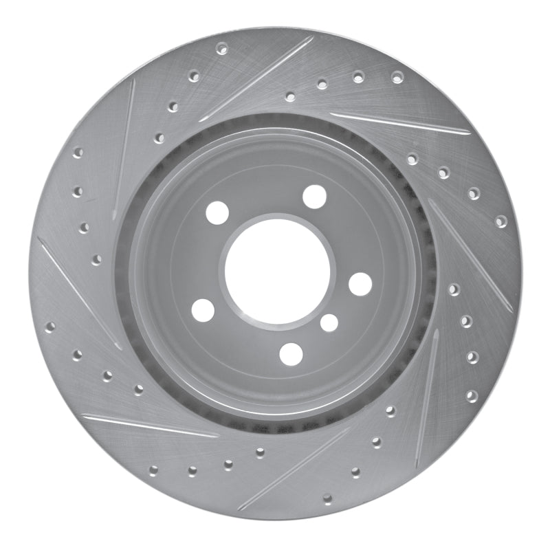 R1 Concepts R1 11-16 BMW 528I Rear Right Drilled & Slotted Silver Brake Rotor