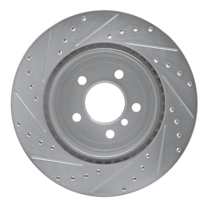 R1 Concepts R1 11-16 BMW 528I Rear Right Drilled & Slotted Silver Brake Rotor