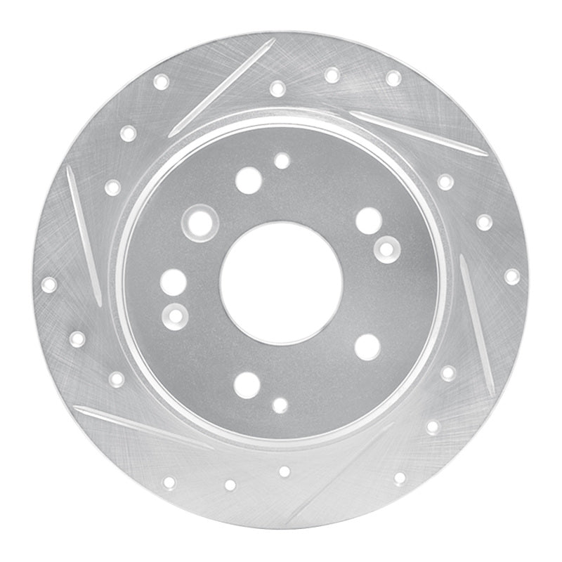 R1 Concepts R1 99-11 Acura TL Rear Left Drilled & Slotted Silver Brake Rotor