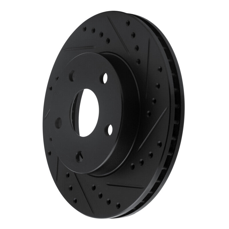 R1 Concepts R1 91-96 Toyota Previa Front Right Drilled & Slotted Black Brake Rotor