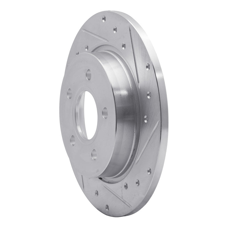 R1 Concepts R1 12-18 Ford Focus Rear Right Drilled & Slotted Silver Brake Rotor