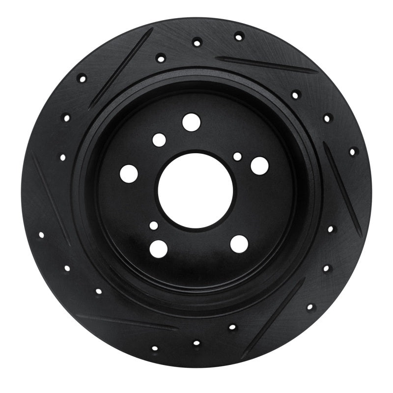R1 Concepts R1 02-08 Lexus ES300 Rear Right Drilled & Slotted Black Brake Rotor