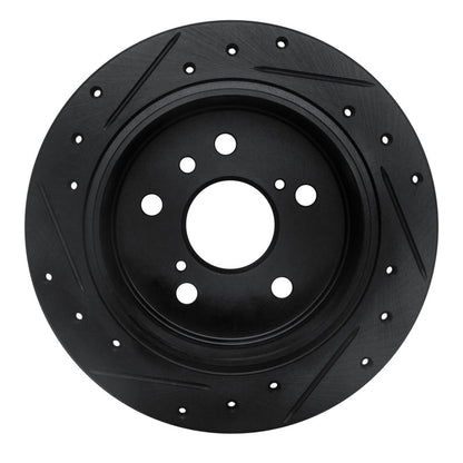 R1 Concepts R1 02-08 Lexus ES300 Rear Right Drilled & Slotted Black Brake Rotor