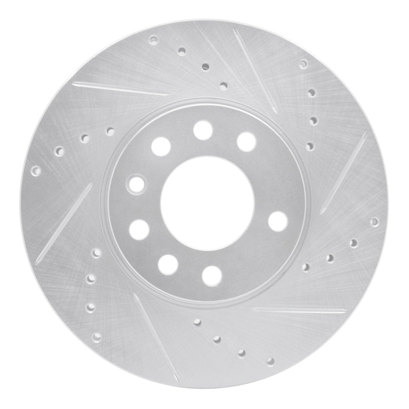 R1 Concepts R1 03-11 Cadillac BLS (Mexico) Front Right Drilled & Slotted Silver Brake Rotor