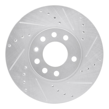 R1 Concepts R1 03-11 Cadillac BLS (Mexico) Front Right Drilled & Slotted Silver Brake Rotor