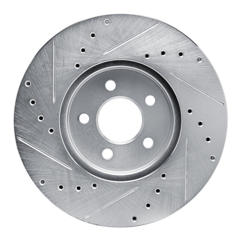 R1 Concepts R1 89-95 Chrysler LeBaron Front Right Drilled & Slotted Silver Brake Rotor