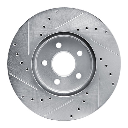 R1 Concepts R1 89-95 Chrysler LeBaron Front Right Drilled & Slotted Silver Brake Rotor