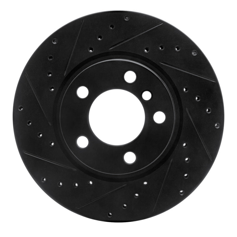 R1 Concepts R1 11-16 Mini Cooper Paceman Front Left Drilled & Slotted Black Brake Rotor