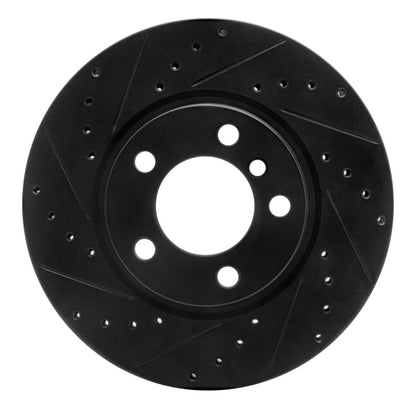 R1 Concepts R1 11-16 Mini Cooper Paceman Front Left Drilled & Slotted Black Brake Rotor