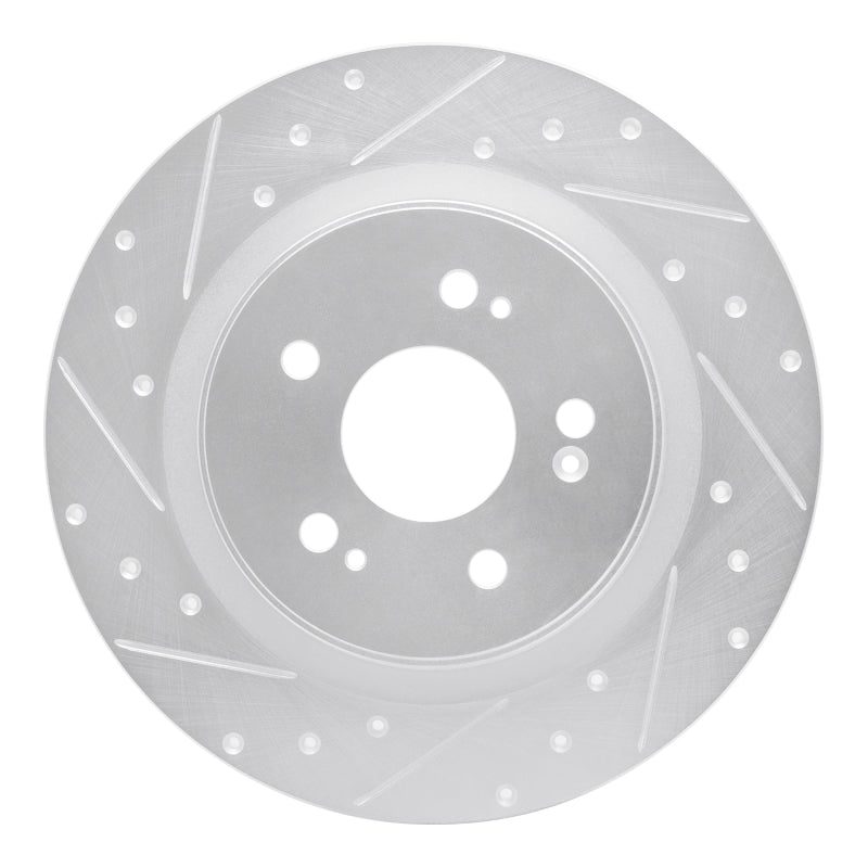R1 Concepts R1 18-25 Honda Odyssey Rear Left Drilled & Slotted Silver Brake Rotor