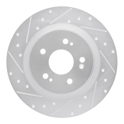 R1 Concepts R1 18-25 Honda Odyssey Rear Left Drilled & Slotted Silver Brake Rotor
