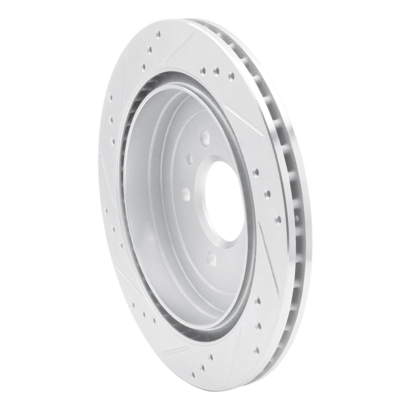 R1 Concepts R1 13-19 Cadillac ATS Rear Right Drilled & Slotted Silver Brake Rotor