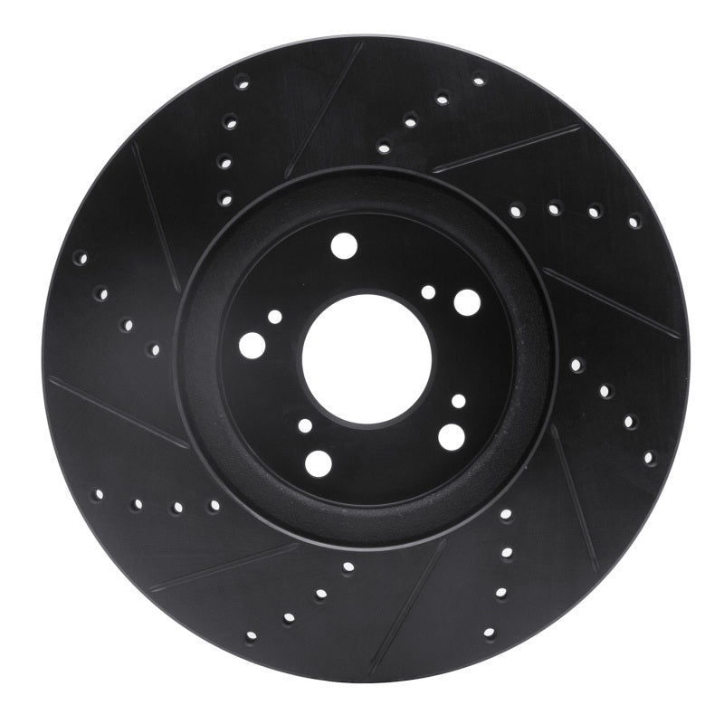 R1 Concepts R1 04-08 Acura TL Front Right Drilled & Slotted Black Brake Rotor