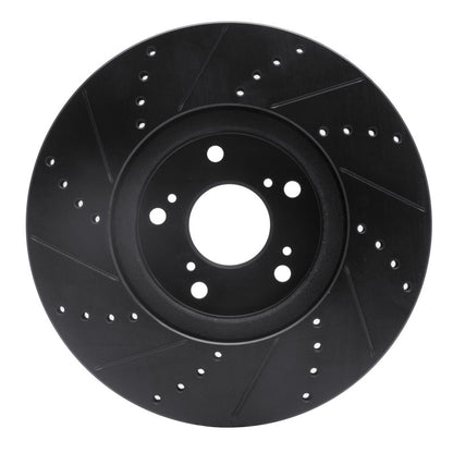 R1 Concepts R1 04-08 Acura TL Front Right Drilled & Slotted Black Brake Rotor