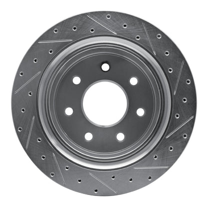R1 Concepts R1 12-14 Ford F-150 4WD Rear Left Drilled & Slotted Silver Brake Rotor