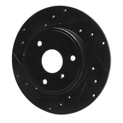 R1 Concepts R1 05-16 Smart Fortwo Front Left Drilled & Slotted Black Brake Rotor