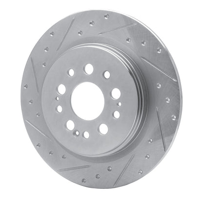 R1 Concepts R1 17-25 Acura RDX Rear Left Drilled & Slotted Silver Brake Rotor