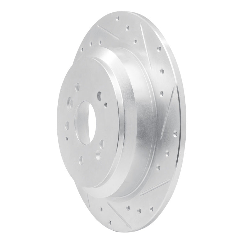 R1 Concepts R1 14-16 Acura MDX Rear Right Drilled & Slotted Silver Brake Rotor