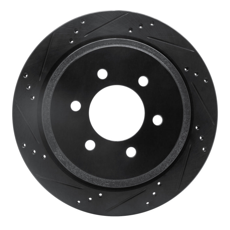 R1 Concepts R1 02-06 Ford Expedition Rear Left Drilled & Slotted Black Brake Rotor