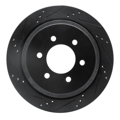 R1 Concepts R1 02-06 Ford Expedition Rear Left Drilled & Slotted Black Brake Rotor