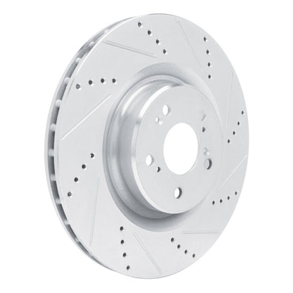 R1 Concepts R1 2021-2025 Acura TLX Front Right Drilled & Slotted Silver Brake Rotor