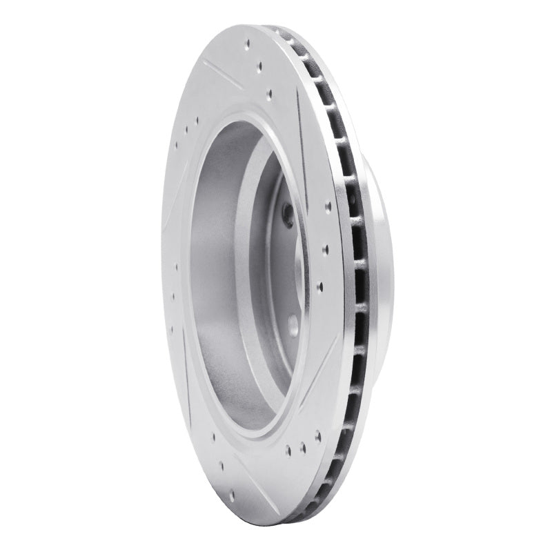 R1 Concepts R1 96-03 BMW 530I Rear Left Drilled & Slotted Silver Brake Rotor