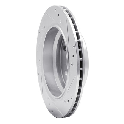 R1 Concepts R1 96-03 BMW 530I Rear Left Drilled & Slotted Silver Brake Rotor