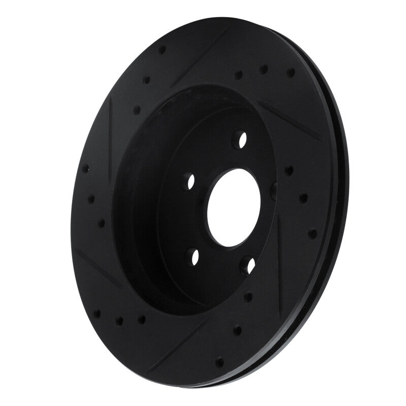R1 Concepts R1 88-88 Pontiac Fiero Rear/Front Right Drilled & Slotted Black Brake Rotor