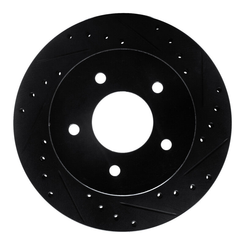 R1 Concepts R1 90-02 Chevrolet ASTRO Front Right Drilled & Slotted Black Brake Rotor