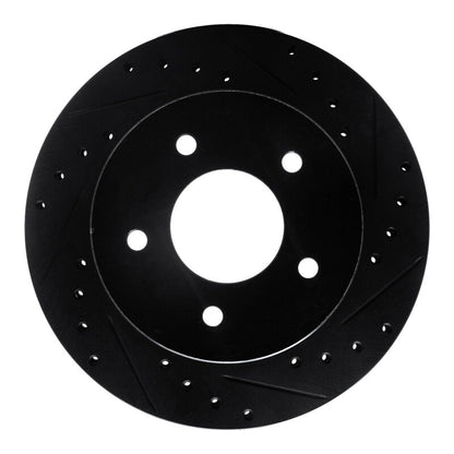R1 Concepts R1 90-02 Chevrolet ASTRO Front Right Drilled & Slotted Black Brake Rotor